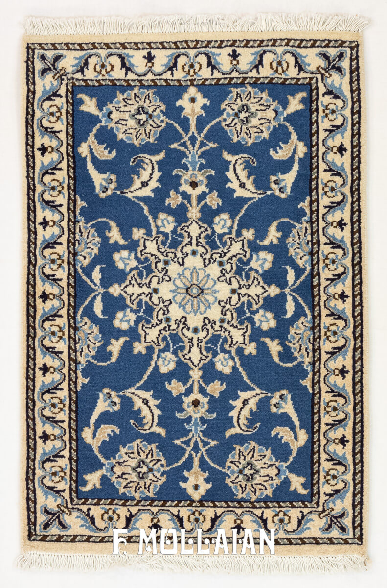 Nain Fine Rug Blue Color (90x60 cm)